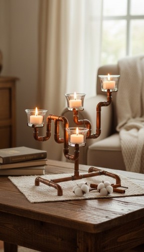Bougeoir cuivre artisanal - cuivre,