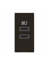 Prise 2 USB Type-C Mosaic 3A