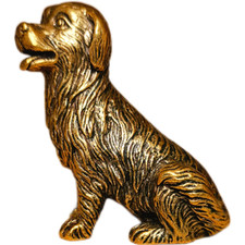 1PC Laiton Golden Retriever Statue Chien Figurines Chiot Ornement Maison Display