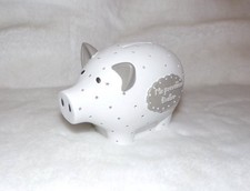 Tirelire cochon beige et blanc