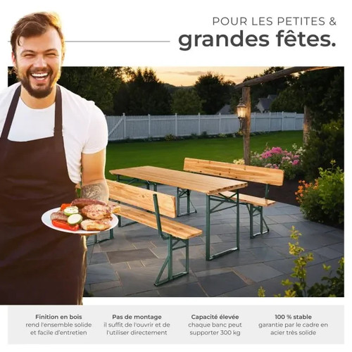 Ensemble brasserie table bancs - ensemble,