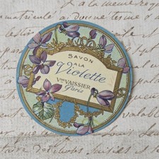 Victor VAISSIER - old perfume purple soap label - antique perfume label