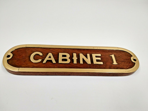 Plaque porte bois - de, laiton