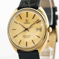 **Exc+5** Vintage OMEGA Seamaster Cal.1342 Quartz Gold Dial Date Mens 34mm Watch