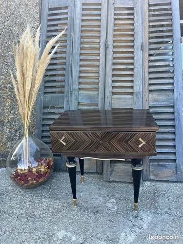 Table chevet vintage bois - vintage,