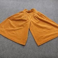 Vtg Renaissance Pants Women 5 Yellow Wide Crop Culottes Bellbottom Boho 70s
