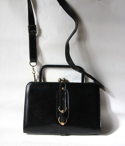 Elégant sac noir vintage - , en