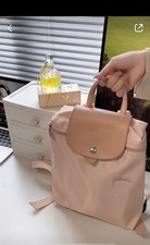 Longchamp Le Pliage Sac a Dos Nylon Leather Pink Backpack Handbag