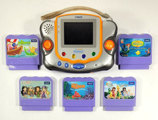 Vtech V.Smile Pocket Learning System Console & 5 Games FOR PARTS NON WORKING