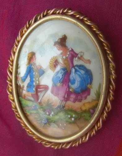Vintage broche porcelaine - vintage,