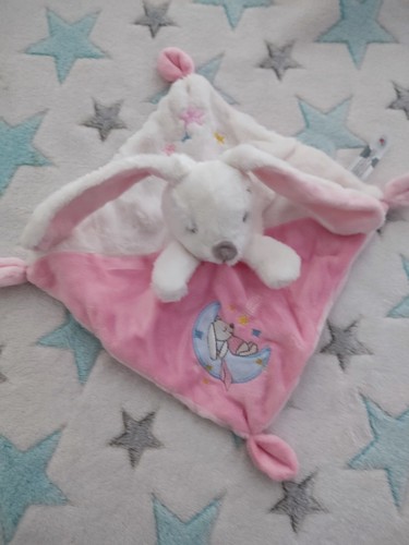 Doudou lapin rabbit lune rose - lapin,