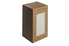 White Paper Straws 8" (20cm) Biodegradable Compostable Eco-Friendly 6mm Bore