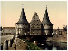 Ghent. La Porte du Rabot.  Vintage photochromic, photochromic, vintage phot PZ