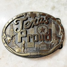 High Mesa Texas Proud Belt Buckle Solid Bronze Rare Vintage 1986
