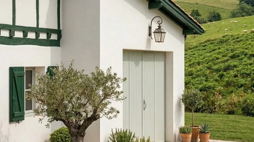 Porte garage battante pvc - porte,