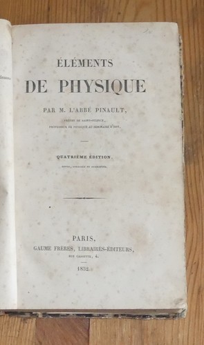 éléments physique 1852 - ÉlÉments,
