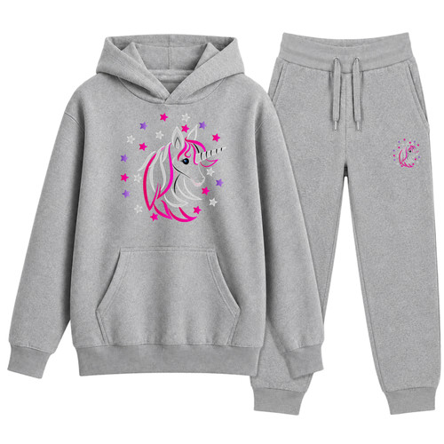 Jogging fille licorne gris - jogging, –