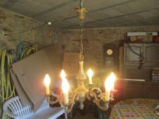 lustre en bronze à 6 branches