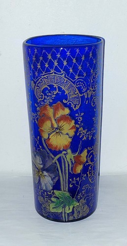 Vase emaille legras bleu - vase,