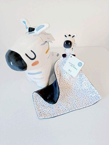 Doudou peluche zèbre blanc - et,
