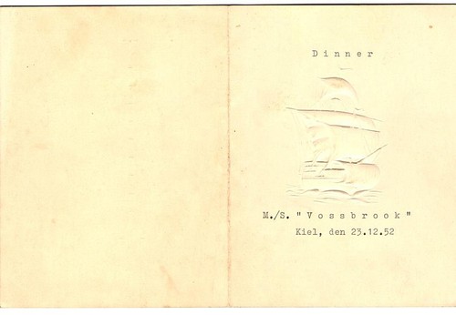 Menu kiel 1952 - menu, 1952,