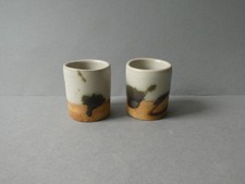 2 coquetiers en grès, poterie la Colombe, années 70-80