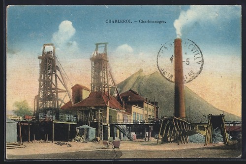 Cpa charleroi charbonnages - cpa, charleroi,