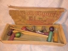 Atg Parlor Croquet Set Desk Tabletop Newton & Thomson Estate Find vintage nr