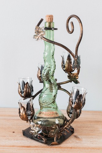 Carafe chianti verte avec - chianti,