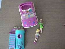 POLLY POCKET FASHION VOITURE 4 X  4 + CABINE DE PLAGE + 2POUPEES   **