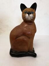 Wooden Cat Figurine