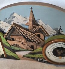 Antique painting with barometer and thermometer decorative vintage retro mountain 