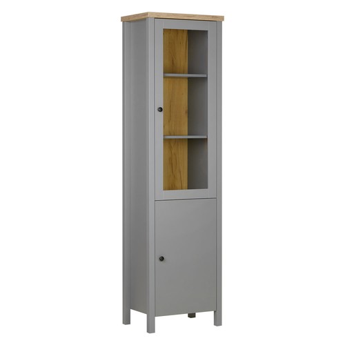 Vitrine highboard gris armoire - vitrine,