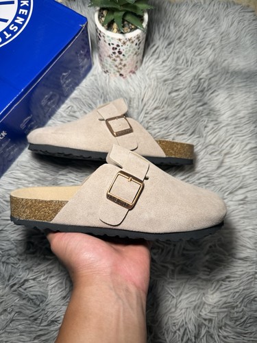 Birkenstock boston taupe suede - birkenstock,