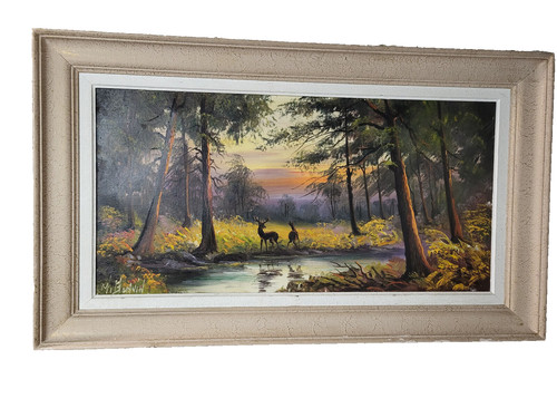 Huile sur toile - huile, au