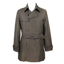 Issey Miyake Tete Homme Military Green Belt Wool Lining Vest Trench Coat Jacket