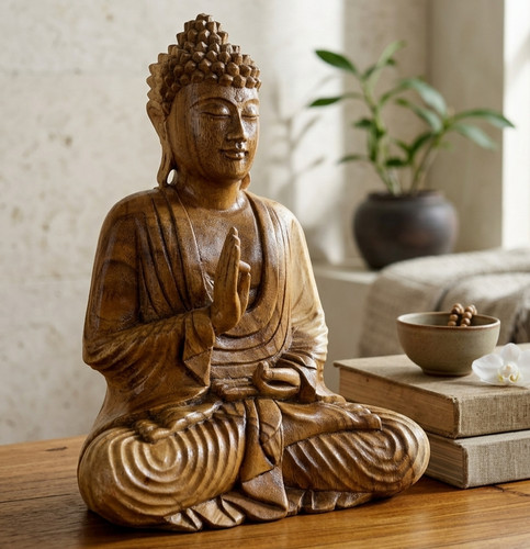 Bois suar sculpture bouddha - bois,