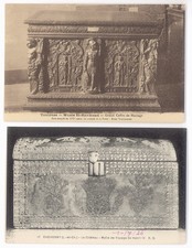 2 postcards wedding chest and