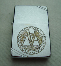 ZIPPO Chrome with corner slashes PAT. 2032695 vintage lighter 1991 (VII)