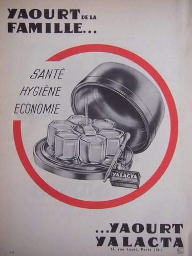 Publicité 1958 yaourt yalacta - publicitÉ,
