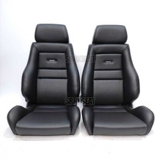 【1 PAIR】AUTHENTIC RECARO LSB FULLY BLACK RETRO Very Good Condition