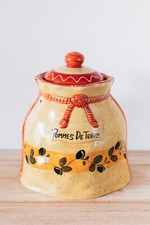Jolie Grand Pot à Condiment en Faïence pour Pomme de Terre Style Provençal