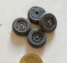 Lot of 4 cast plastic wheels / rims, sports cars, 1/43rd model