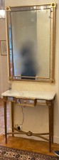 1970′ Console En Bois Doré Style Louis 16 + Miroir