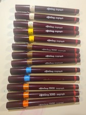 Lot 13 Rotring Isograph + 8 plumes neuves + Variant et Rapidograph