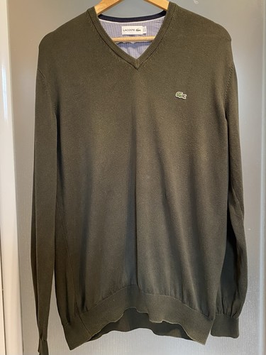 Pull lacoste vert kaki - pull,
