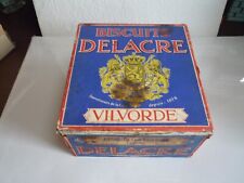 Boîte métal publicitaire ancienne BISCUITS DELACRE Vilvorde Belgique