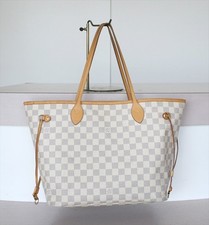 AUTHENTIC LOUIS VUITTON NEVERFULL MM Damier Azur Tote bag No.1502