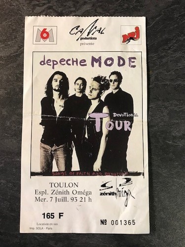 Ancien billet concert depeche - billet,