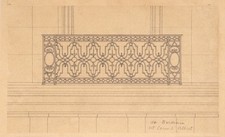 1 drawing by an architect late 19th early 20th century BALUSTRADE IN BORDEAUX Cours d'Albret